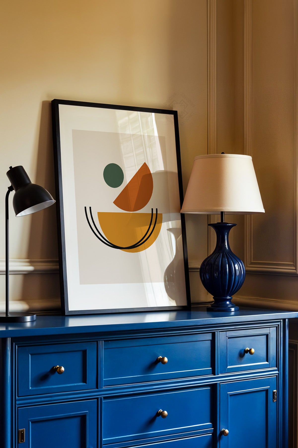 Bauhaus Serisi Siyah Çerçeveli Poster, Tablo No:100