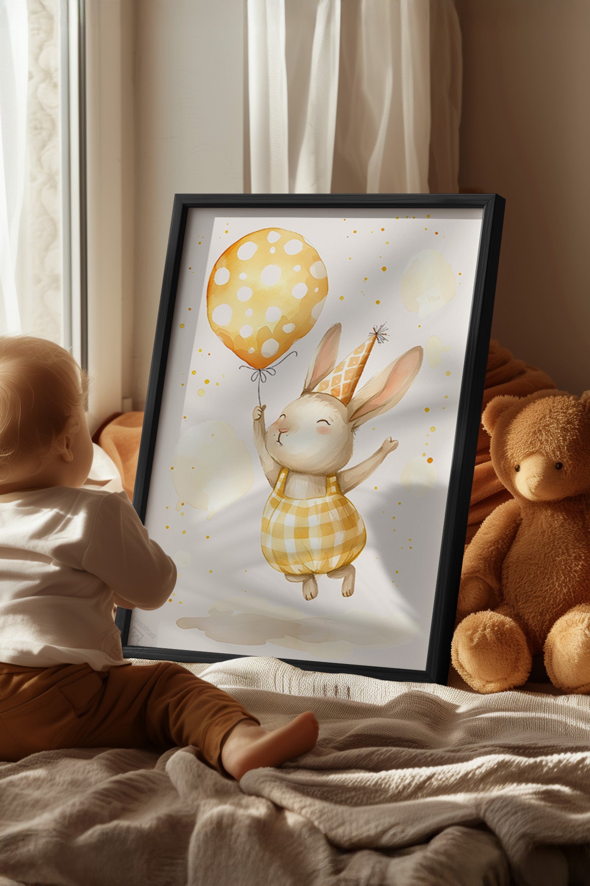 Çocuk Odası, Bebek Odası Siyah Çerçeveli Poster, Tablo No:58