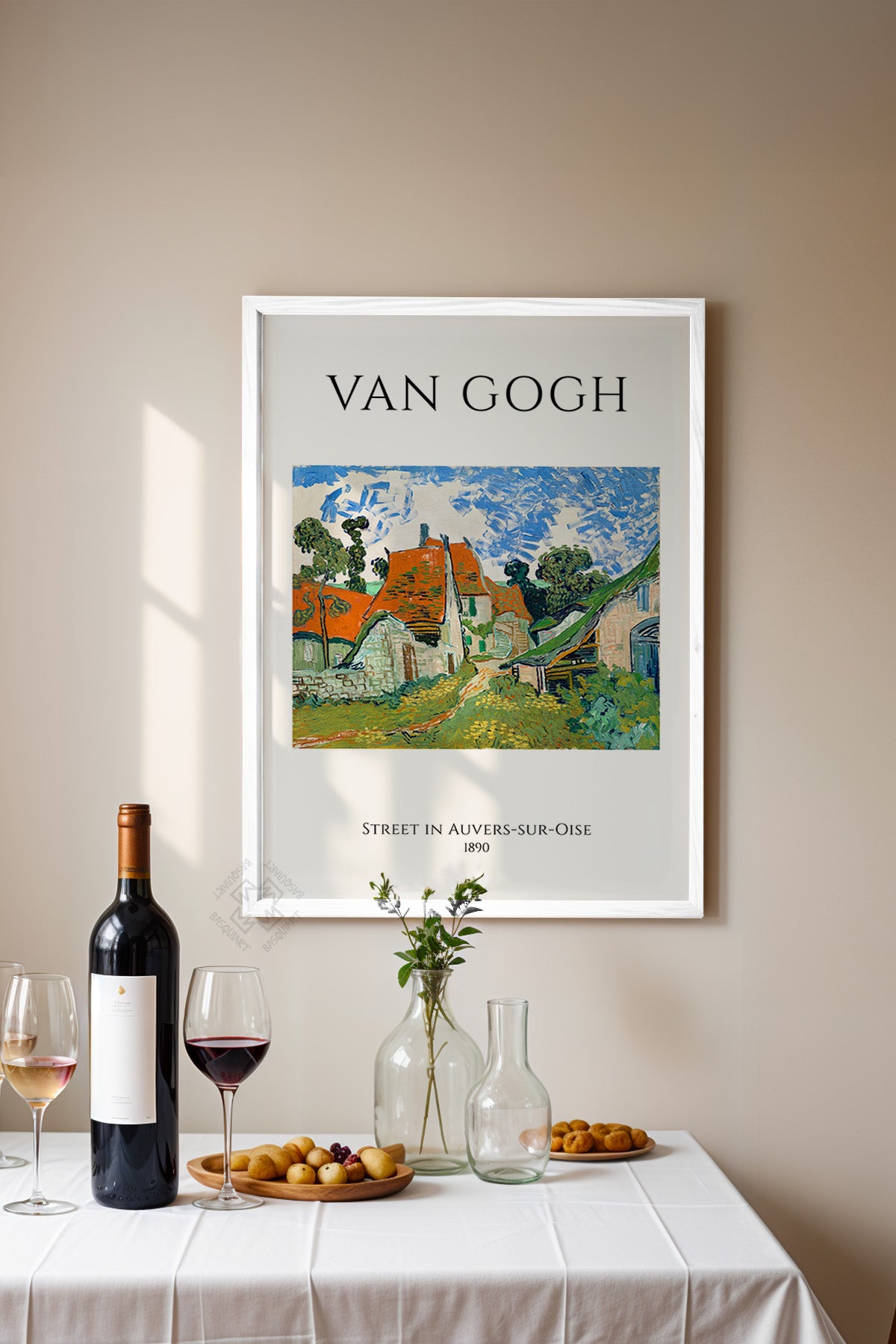 Vincent Van Gogh Serisi Beyaz Çerçeveli Poster, Tablo Duvar Dekoru No:18