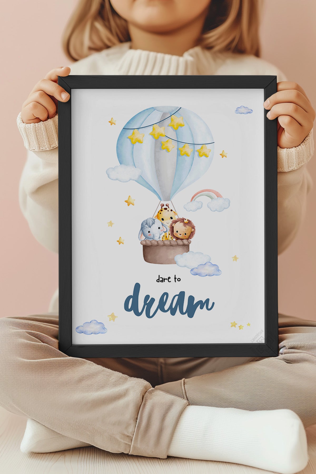 Çocuk Odası, Bebek Odası Siyah Çerçeveli Poster, Tablo No:23