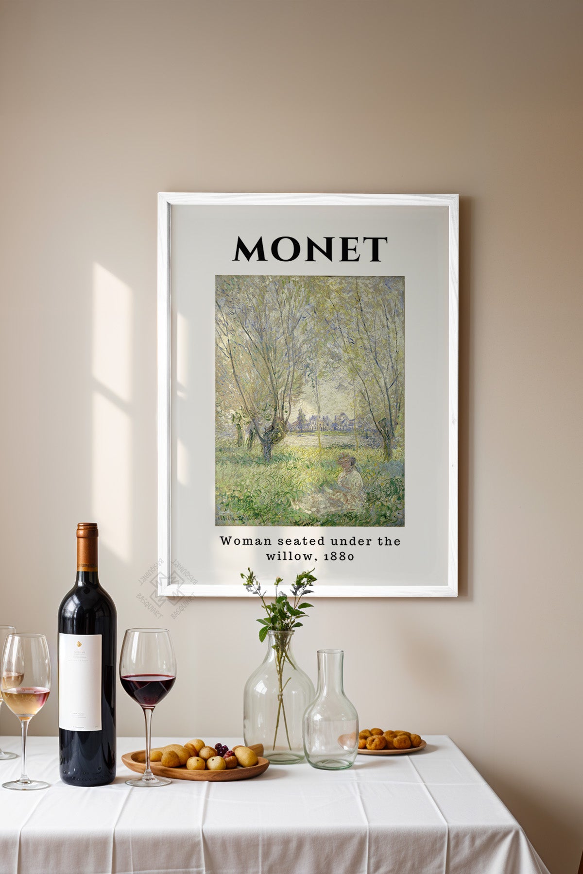 Claude Monet Serisi Beyaz Çerçeveli Poster, Tablo Duvar Dekoru No:1