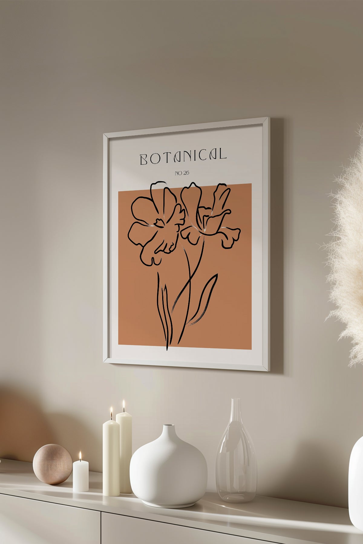 Bohemian Serisi Beyaz Çerçeveli Poster, Tablo No:124