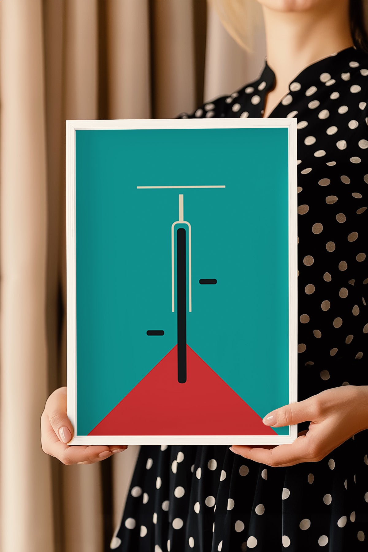 Bauhaus Serisi Beyaz Çerçeveli Poster, Tablo No:59