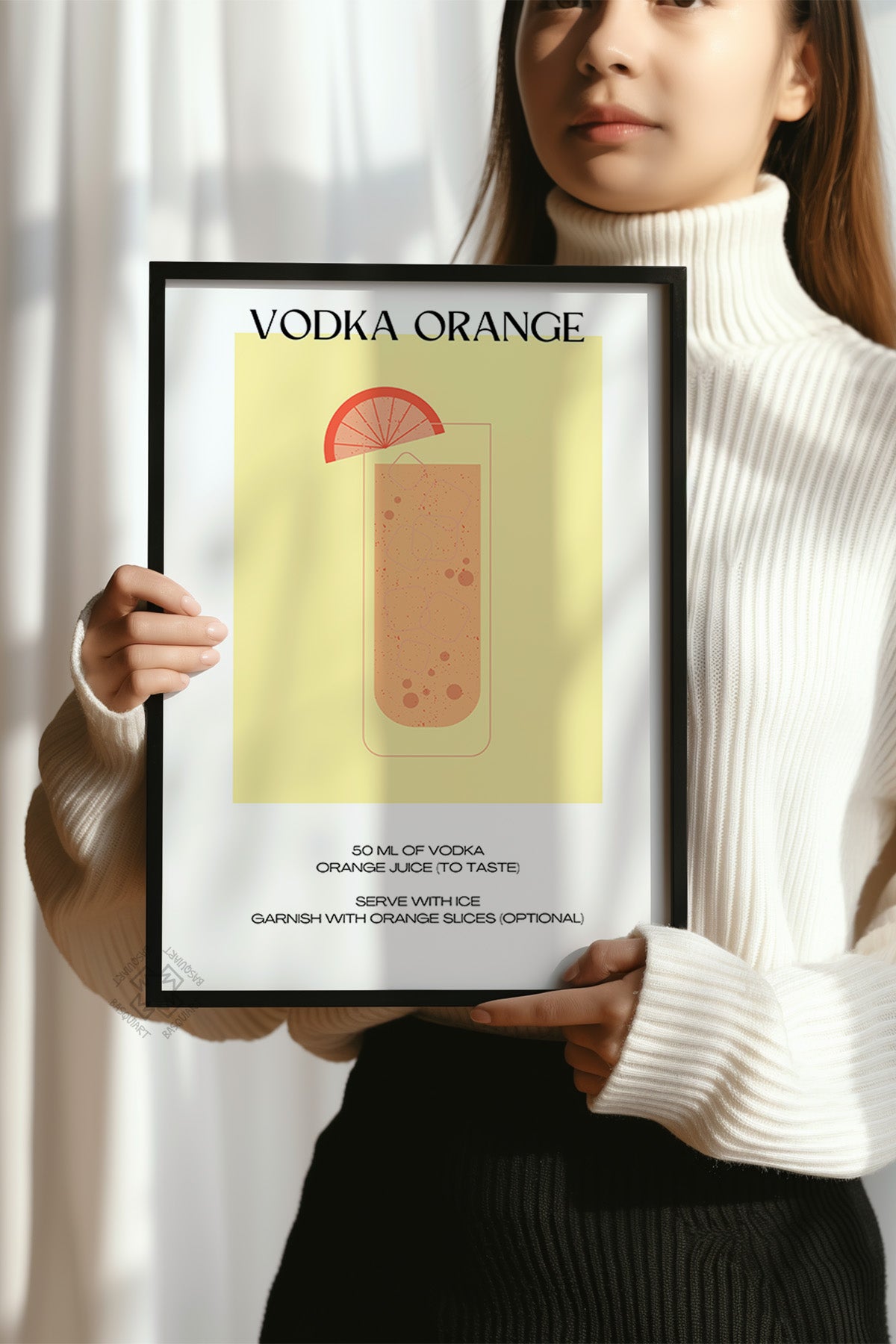 Kokteyl Serisi Siyah Çerçeveli Poster, Tablo, Cafe, Restoran, Mutfak Duvar Dekoru No:18