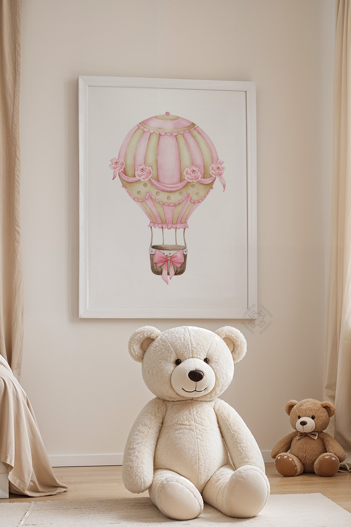 Çocuk Odası, Bebek Odası Beyaz Çerçeveli Poster, Tablo No:4